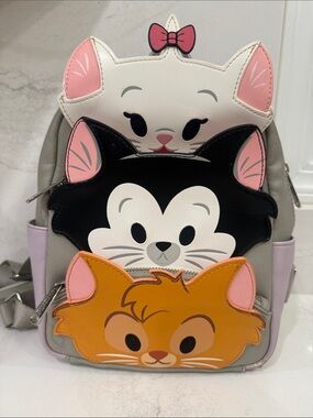 Loungefly Disney Aristocats Mini Backpack featuring Marie, Berlioz, and Toulouse